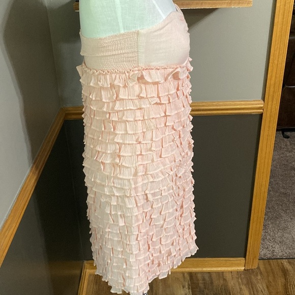 J. Crew light pink ruffle strapless knee length dress size s NWT - Picture 3 of 8